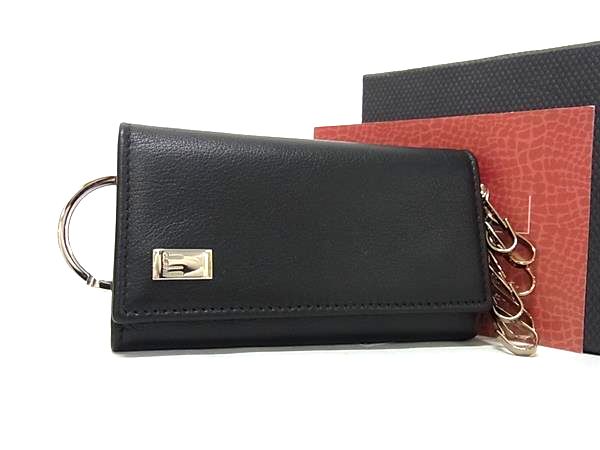 ■極美品■ dunhill ダンヒル サイドカー レザー キーリング付き 6連 キーケース 鍵入れ メンズ ブラック系 FM8609
