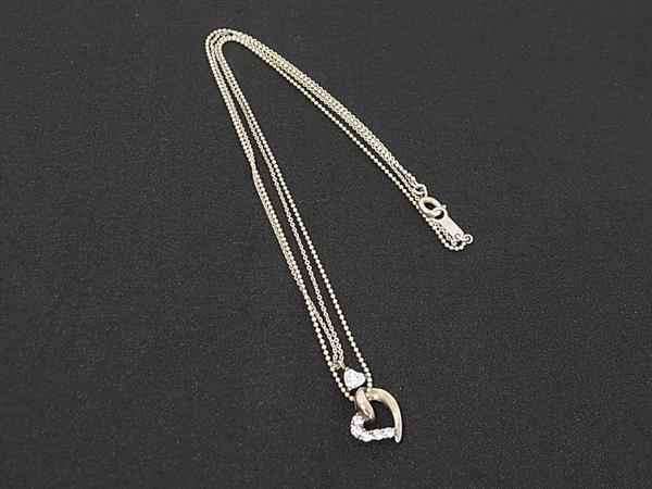 樂天商城 - ■美品■ 4℃ ヨンドシー ピンクシルバー ハート 2連 ネックレス アクセサリー レディース シルバー系 DN0024