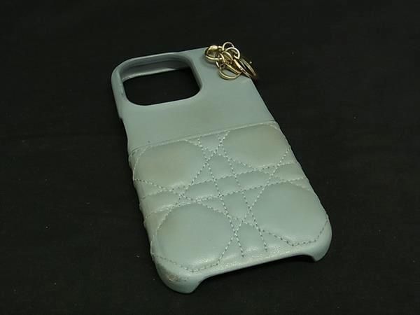 ■美品■ ChristianDior ディオール レディディオール カナージュ レザー iPhone 14Pro 対応 アイフォンケース スマホケース FD7673