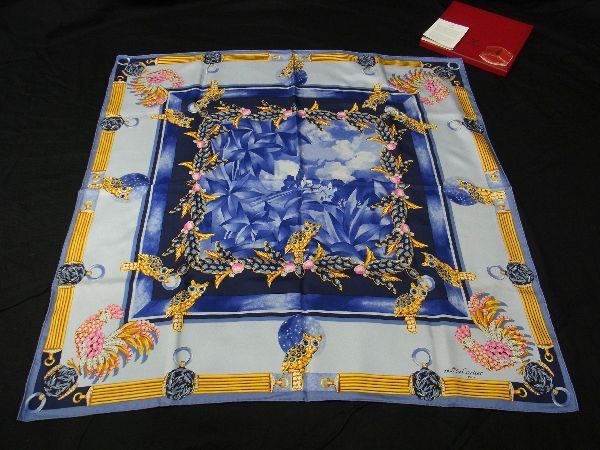 ※専用【極美品must de Cartier カルティエ　大判スカーフ　ショール Cartier - カルティエ Cartier スカーフ 時計柄 マルチカラー