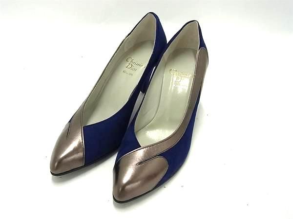 ディオール　シューズChristian Dior スリッポン　ネイビー39ハーフ ディオール シューズChristian Dior スリッポン ネイビー39ハーフ