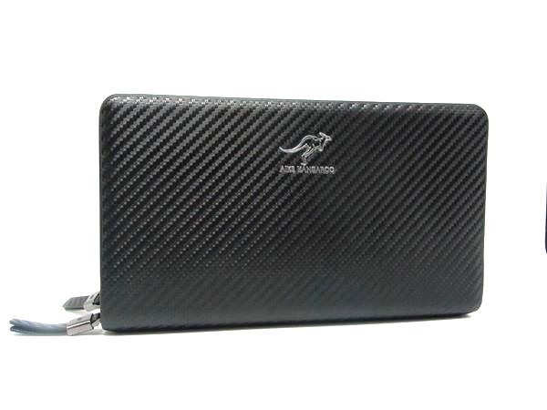 乐天商城 - ■美品■ AIKS KANGAROO レザー ラウンドファスナー オーガナイザー 長財布 ウォレット 札入れ 小銭入れ ブラック系 DM8646