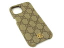 GUCCI グッチ 763787 GGマーモント GG柄 PVC iPhone15対応 アイフォンケース アイフォンカバー カーキ系 BI8771