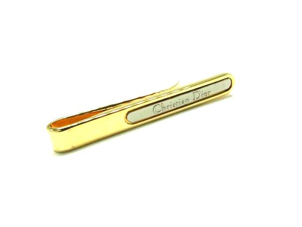 ■美品■ ChristianDior クリスチャンディオール タイピン タイクリップ アクセサリー ゴールド系×シルバー系 DM6613