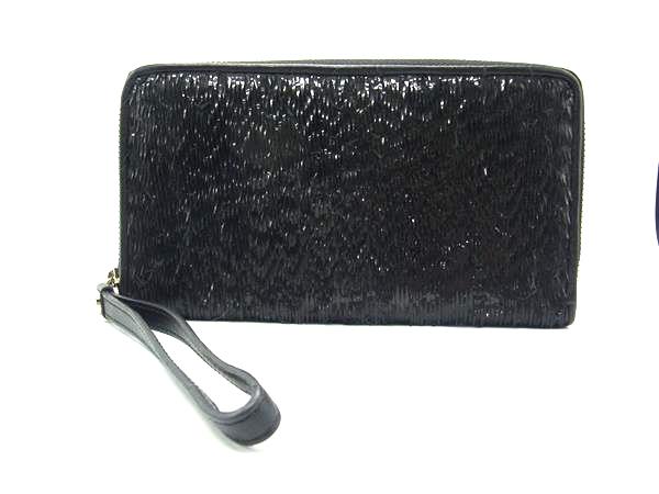 FURLA フルラ レザー ラウンドファスナー 長財布 ウォレット 札入れ 小銭入れ レディース ブラック系 DJ6547