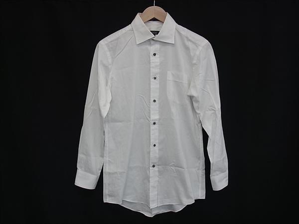 ■美品■ BURBERRY バーバリーブラックレーベル コットン100％ 長袖 Yシャツ トップス 表記サイズ38 洋服 メンズ アイボリー系 DL6608