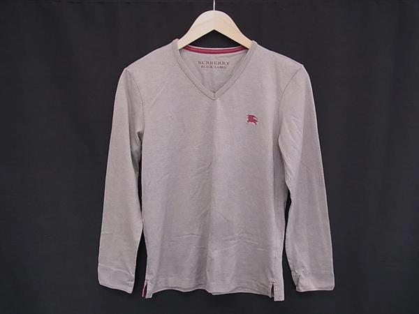 BURBERRY バーバリーブラックレーベル コットン×ポリエステル 長袖 カットソー トップス 表記サイズ 2 洋服 グレー系 DL6611