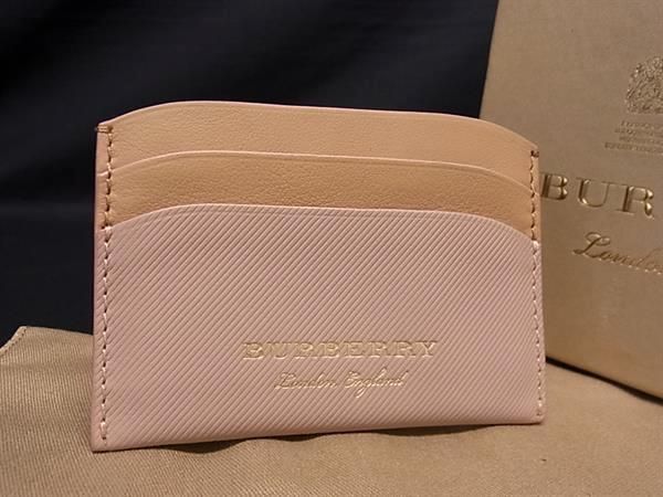 バーバリー 定期入れ ■新品■未使用■ BURBERRY バーバリー レザー カードケース カード入れ パスケース 定期入れ ピンク系×ブラウン系 AS8233