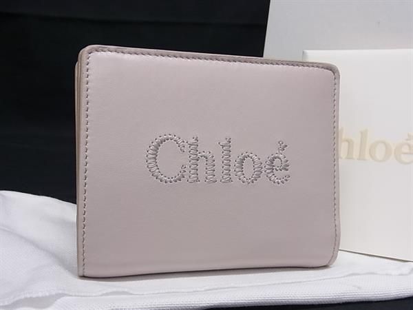 クロエ 二つ折り財布 レディース ■新品■未使用■ Chloe クロエ センス レザー 二つ折り 財布 ウォレット レディース グレージュ系 AV8924