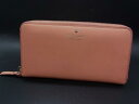 ■美品■ kate spade ケイトスペード レザー ラウンドファスナー 長財布 ウォレット 札入れ 小銭入れ オレンジ系 DY0492