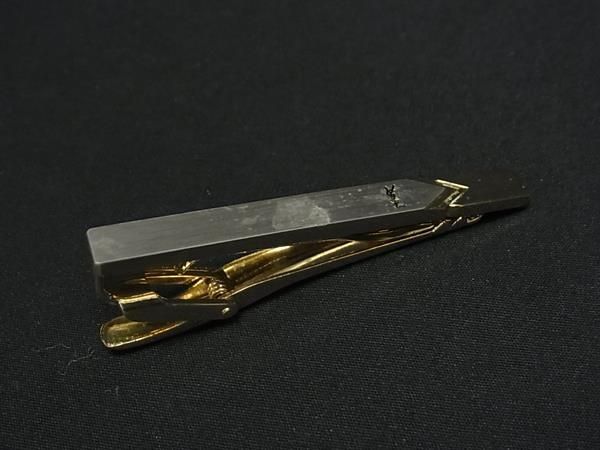 楽天pleasure-Store　楽天市場店YVESSAINTLAURENT イヴサンローラン ネクタイピン タイクリップ アクセサリー ビジネス 紳士 メンズ ゴールド系×シルバー系 DG4860 冠婚葬祭 結婚式 葬式