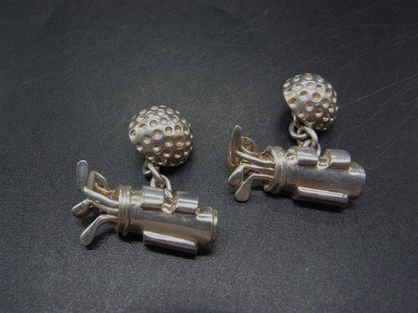 ■美品■ ゴルフ キャディバッグモチーフ カフスボタン カフリンクス アクセサリー 紳士 ビジネス メンズ..