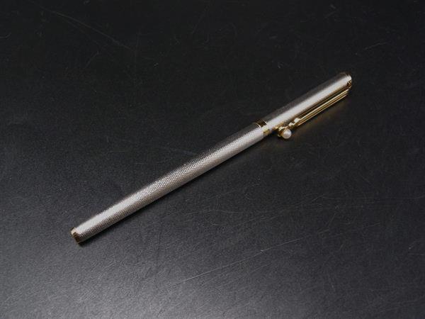 ■美品■ MIKIMOTO ミキモト 本真珠 パール約2mm ボールペン 筆記用具 ステーショナリー シルバー系×ゴールド系 DJ6499