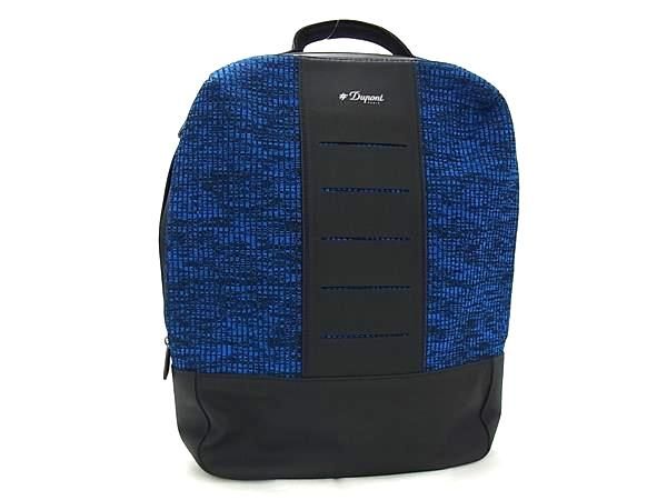 ■極美品■ S.T.Dupont エス・テー・デュポン キャンバス×ラバー リュックサック バックパック デイパック メンズ ブルー系 FM6220