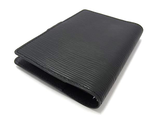 ■極美品■ LOUIS VUITTON ルイヴィトン R20052 エピ アジェンダPM 6穴式 手帳カバー スケジュール帳 アドレス帳 ブラック系 FG6534