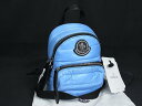 ■美品■ MONCLER モンクレール ナイロン クロスボディ ショルダーバッグ 斜め掛け 肩掛け レディース ライトブルー系 BP1204