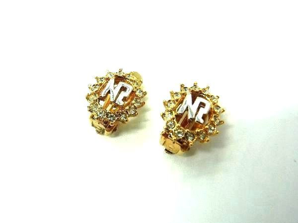 樂天商城 - ■美品■ NINA RICCI ニナリッチ ラインストーン クリップ式 イヤリング アクセサリー レディース ゴールド系×クリア DF1358