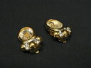 ■美品■ NINA RICCI ニナリッチ ラインストーン クリップ式 イヤリング アクセサリー レディース ゴールド系 DG2658