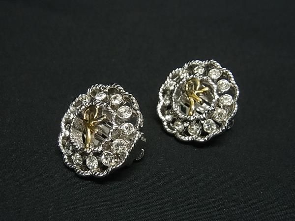 乐天商城 - ■美品■ NINA RICCI ニナリッチ クリップ式 イヤリング アクセサリー レディース シルバー系×ゴールド系 DG5701