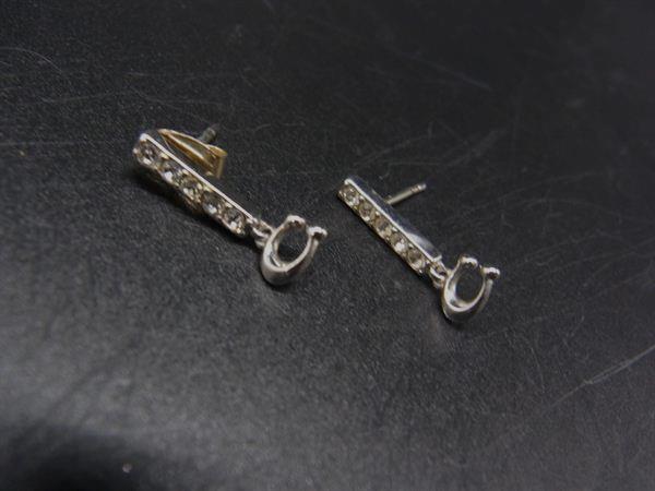 COACH コーチ ラインストーン ピアス アクセサリー レディース シルバー系 DJ6387