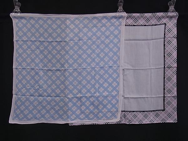 ■美品■ BURBERRY バーバリー チェック柄 ハンカチーフ ハンカチ ポケットチーフ 2点セットまとめ売り DL9604