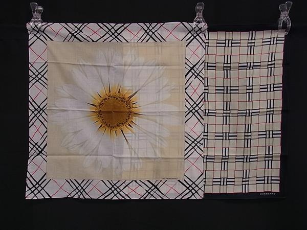 ■美品■ BURBERRY バーバリー ハンカチ ハンカチーフ ポケットチーフ 2点セットまとめ売り DL9618