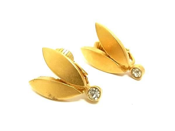 Other - ■美品■ NINA RICCI ニナリッチ ラインストーン クリップ式 イヤリング アクセサリー レディース ゴールド系 DF5865