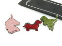 ■美品■ COACH コーチ ユニコーン ドッグ ダイナソー ピンバッチ アクセサリー 3点セット ピンク系×レッド系×グリーン系 DF8226(4)