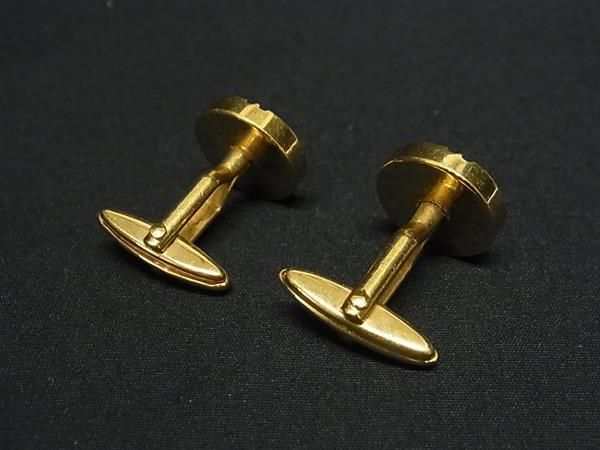 ■美品■ dunhill ダンヒル ロゴモチーフ カフスボタン カフリンクス アクセサリー 紳士 メンズ ゴールド系×シルバー系 DF9921
