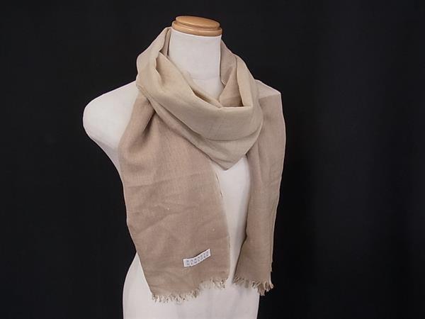 ■美品■ BARNEYS NEWYORK バーニーズ ニューヨーク シルク×カシミヤ 大判 マフラー ストール ショール 防寒具 ベージュ系 DM1389