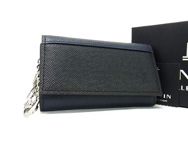 ■新品■未使用■ LANVIN ランバン レザー 5連 キーケース 鍵入れ レディース メンズ ネイビー系×ブラック..