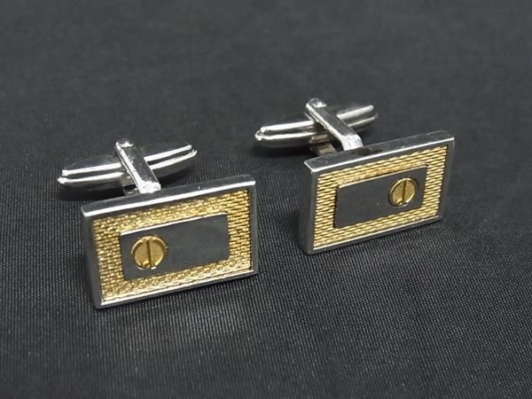 ■美品■ dunhill ダンヒル カフスボタン カフスリンクス アクセサリー 紳士 ビジネス メンズ シルバー系..