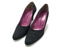 ■美品■ YVESSAINTLAURENT イヴサンローラン サテン パンプス 表記サイズ 36 (約23.0cm) シューズ 靴 ブラック系 DI8258