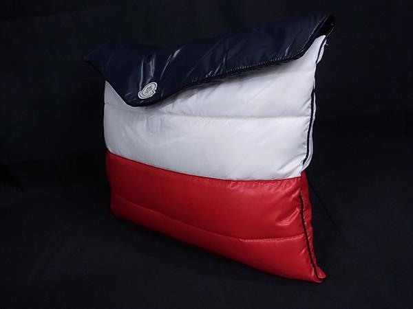 ■新品■未使用■ MONCLER モンクレール ナイロン クラッチバッグ セカンドバッグ メンズ ネイビー系×レッド系 FN1713