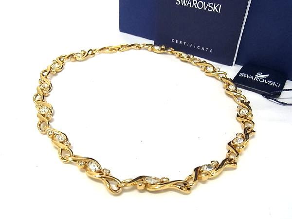 ■新品■未使用■ SWAROVSKI スワロフスキー ラインストーン ネックレス 首飾り アクセサリー レディース ゴールド系 AG6743
