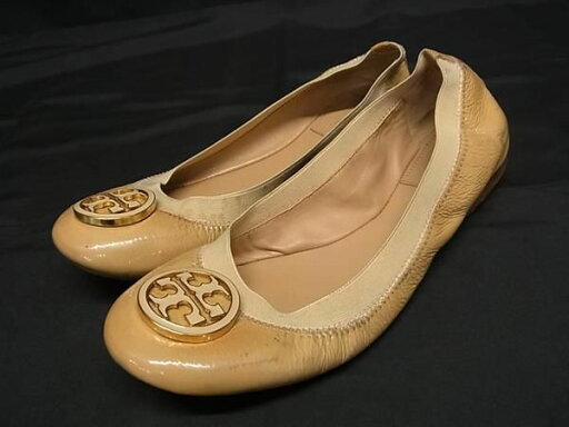 TORY BURCH トリーバーチ パテントレザー フラットシューズ バレエシューズ 表記サイズ 7M(約24.0cm) 靴 シューズ キャメル系 DG5339 TORY BURCH トリーバーチ パテントレザー フラットシューズ バレエシューズ 表記サイズ 7M(約24.0cm) 靴 シューズ キャメル系 DG5339