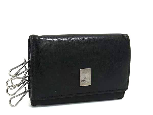 グッチ キーケース GUCCI グッチ レザー 6連 キーケース 鍵入れ メンズ レディース ブラック系 DM2033