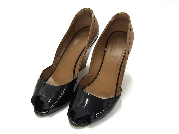 BALLY バリー レザー ヒール サンダル ウェッジソール 表記サイズ 36(日本サイズ約23.0cm) 靴 ブラウン系×ブラック系 DI7497