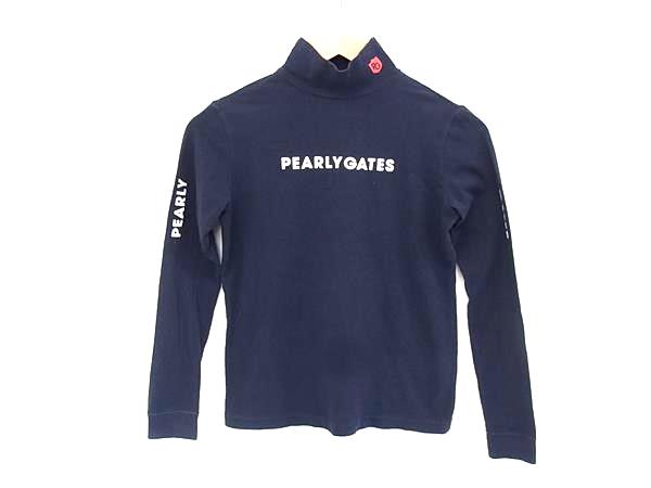 乐天商城 - ■美品■ PEARLY GATES パーリーゲイツ コットン×ポリウレタン タートルネック トップス 表記サイズ 0 洋服 ネイビー系 DM2250