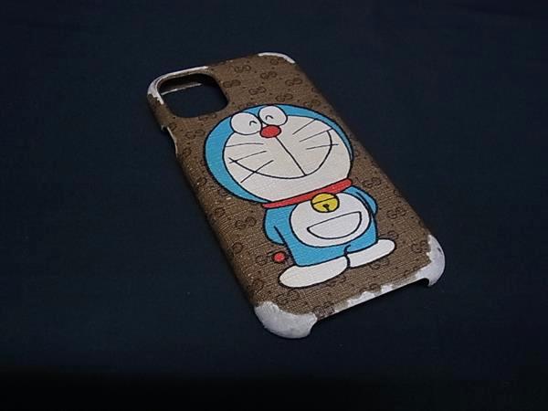 GUCCI グッチ 647806・617664 ドラえもん コラボ マイクロGG PVC iPhone11 対応 アイフォンケース スマホケース ブラウン系 FR2461