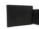 ■美品■ Calvin Klein カルバンクライン レザー 二つ折り 財布 ウォレット 札入れ メンズ ブラック系 DG0546(4)