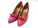 ■美品■ YVESSAINTLAURENT イヴサンローラン レザー ヒール パンプス 表記サイズ 35 1/2(日本サイズ約22.5cm) 靴 ピンク系 DI7629