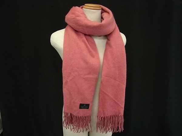 【新品/未使用】ランバン レディース マフラー カシミヤウール ピンク LANVIN COLLECTION（ランバン コレクション） 】 カシミヤ100