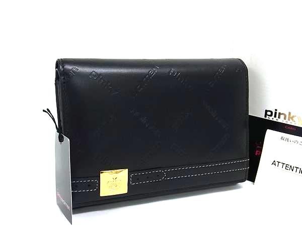 Pinky Wolman ピンキーウォルマン レザー 二つ折り 財布 ウォレット 札入れ 小銭入れ レディース ブラック系 DM1113
