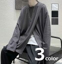 変形シャツ シャツ ロングシャツ メンズ 春秋無地 長袖 全3色 M-2XL