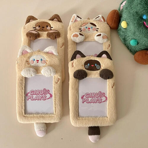 トレカ ケース アニマル型 猫 きつね たぬき 動物 かわいい 可愛い ぬいぐるみ ふわふわ もふもふ 収納..