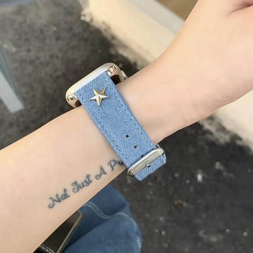 Apple Watch デニム バンド アップルウォッチ 時計 腕時計 ブルー バイカラー スター ストーン デザイン アメリカン ブレスレット ユニセックス ストラップ スマート 大人 ベルト 第2世代 おしゃれ 可愛い カジュアル Y2K ヴィンテージ インディゴ 40mm 44mm 45mm