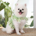 犬 服 ワンピース 花柄 春夏 フリル レース かわいい 韓国 おしゃれ ハーネス 散歩 着せやすい 小型犬 メッシュ ロンパース 猫 旅行 女の子 防虫