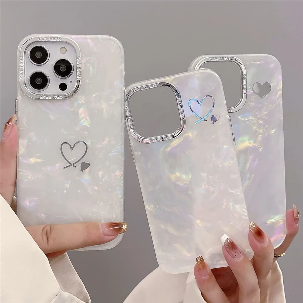 乐天商城 - iPhone ケース 韓国 大理石 カバー シリコン シェル オーロラ キラキラ おしゃれ 大人 かわいい ハート お揃い 耐衝撃 光る 光沢 大理石調 シェル調 大人可愛い きれいめ 上品 スマホケース レトロ xs 11 12 13 14 15 pro max