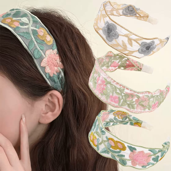 ヘアアクセサリー レディース シフォン カチューシャ 花 ヘッドバンド 装飾 バンダナ ターバン アクセサリー エレガント 大人 ファッションおしゃれ カラフル 花柄 レトロ ヴィンテージ 韓国 ナチュラル Y2K ソフト 痛くない カジュアル